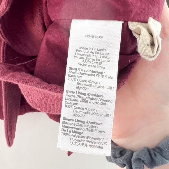 MADEWELL Hayfield Double Breasted Blazer Jacket Small Maroon Cotton Jacket Boxy - Picture 6 of 7